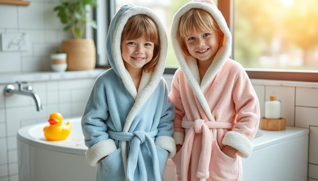 entdecken sie unsere weichen und praktischen bademäntel für kinder – perfekt für gemütlichkeit und alltag.