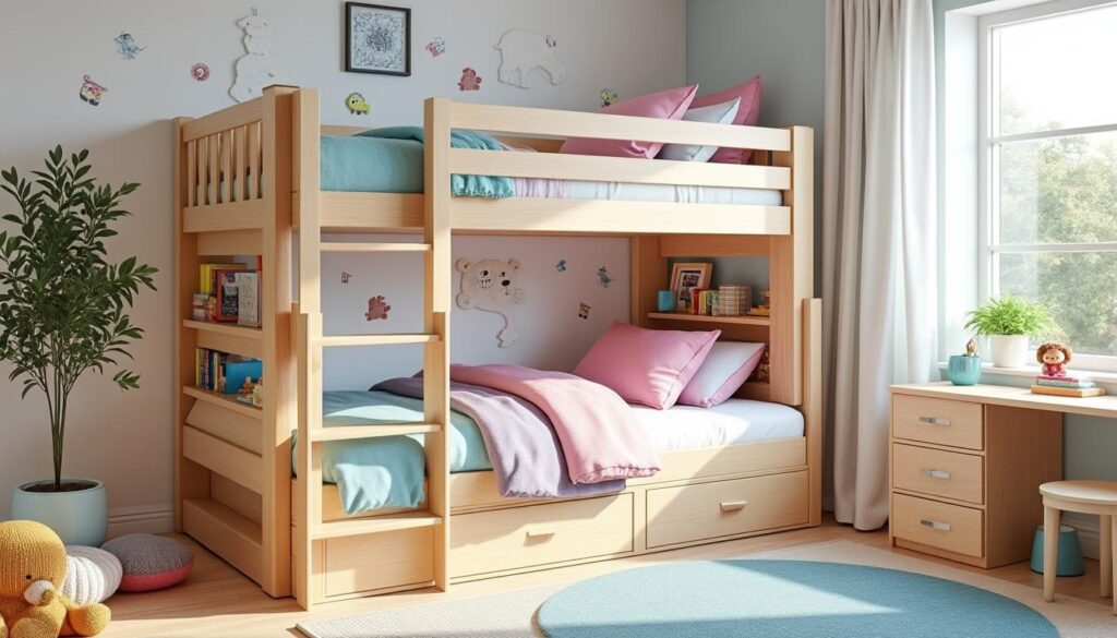 sicheres und platzsparendes etagenbett für kinder einrichten – praktische tipps für komfort und sicherheit im kinderzimmer.